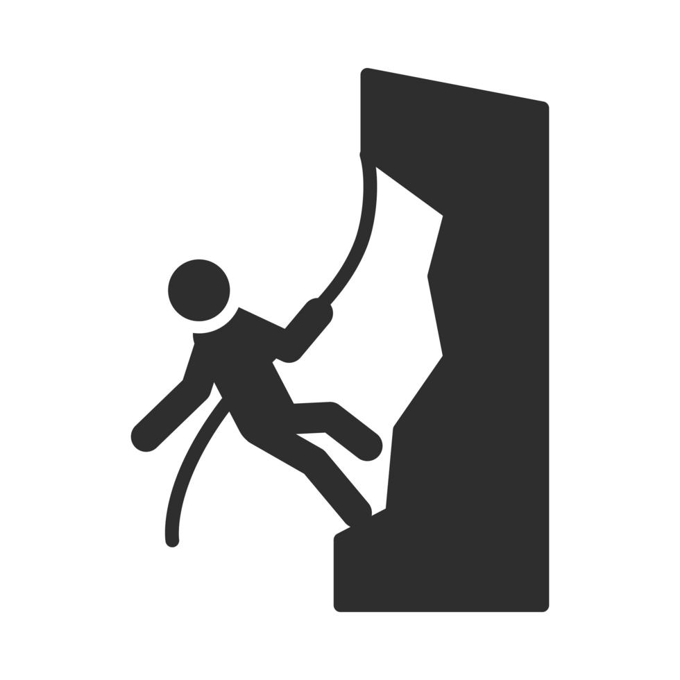 extreme sport climbing active lifestyle silhouette icon design vector