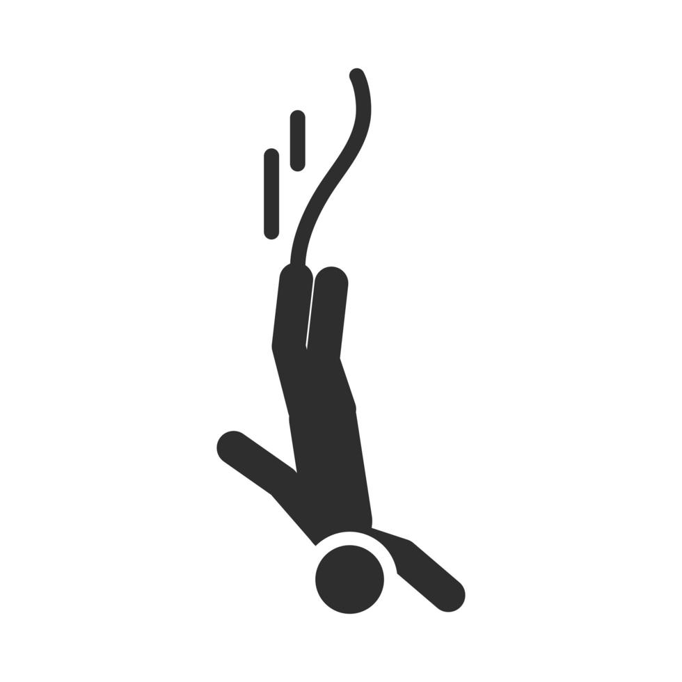 extreme sport freediving active lifestyle silhouette icon design vector