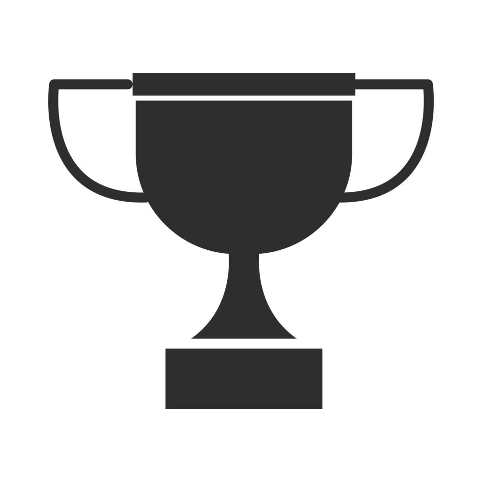 trophy award prize success silhouette icon design vector