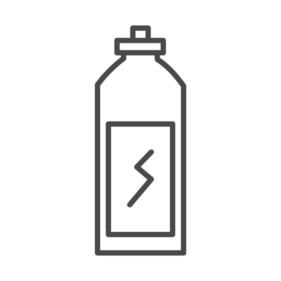 energetic drink bottle power line icon design vector