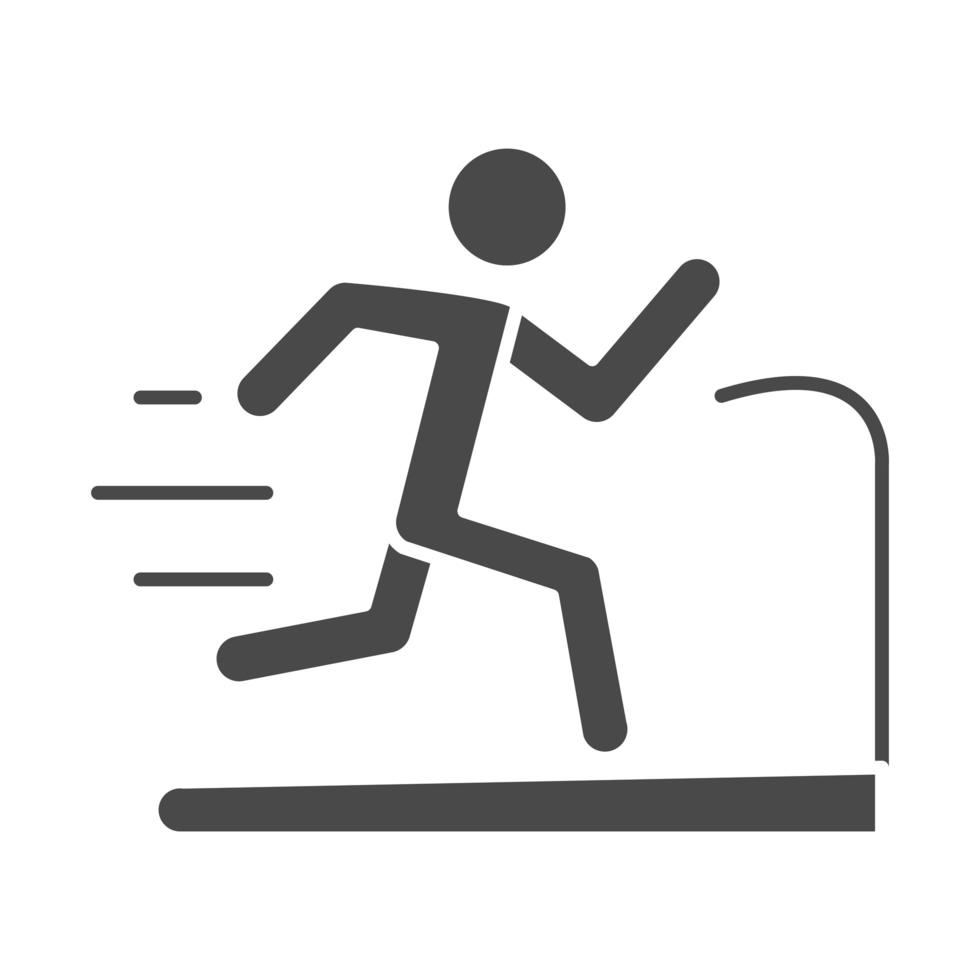 man running on the runway speed sport race silhouette icon design vector