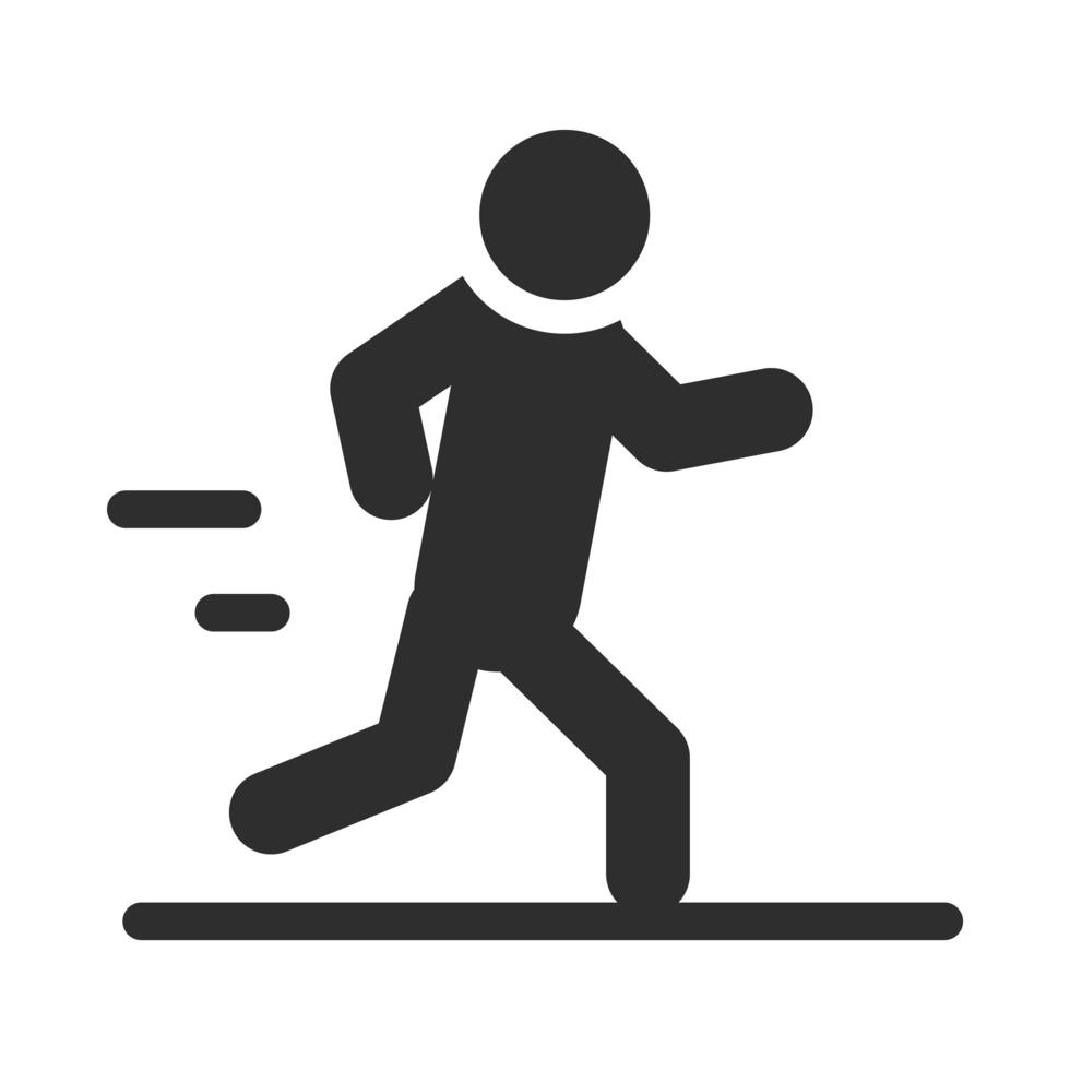 corredor de deportes extremos, estilo de vida activo, silueta, icono, diseño vector