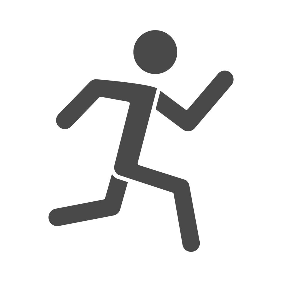male running speed sport race silhouette icon design vector