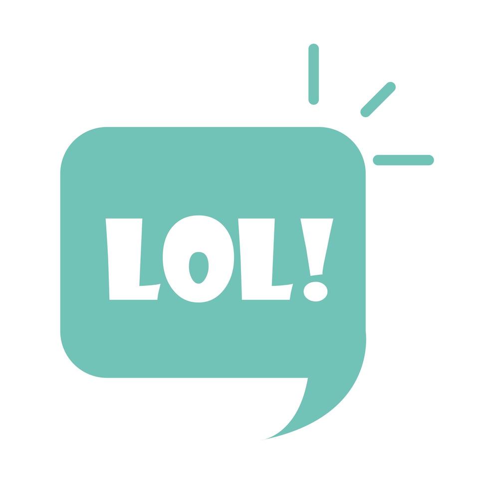 slang bubbles lol text over white background flat icon design vector