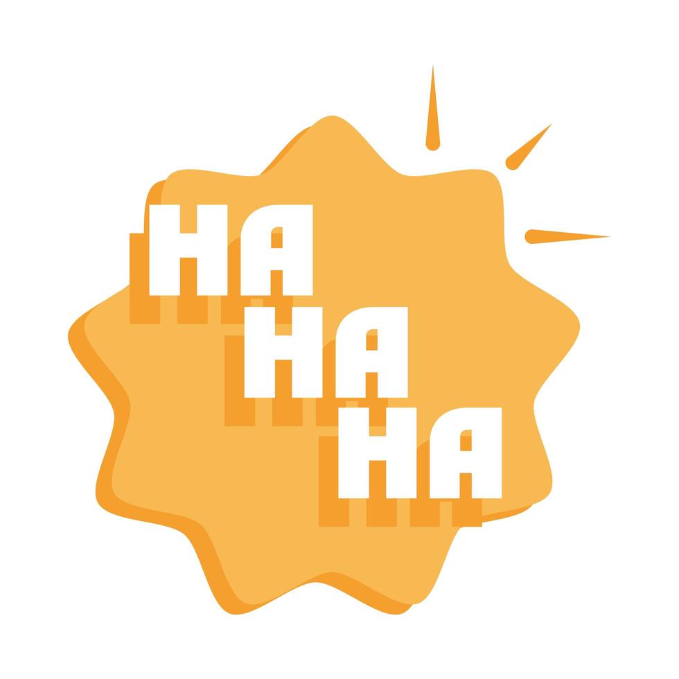 slang bubbles hahaha comic text over white background flat icon design vector