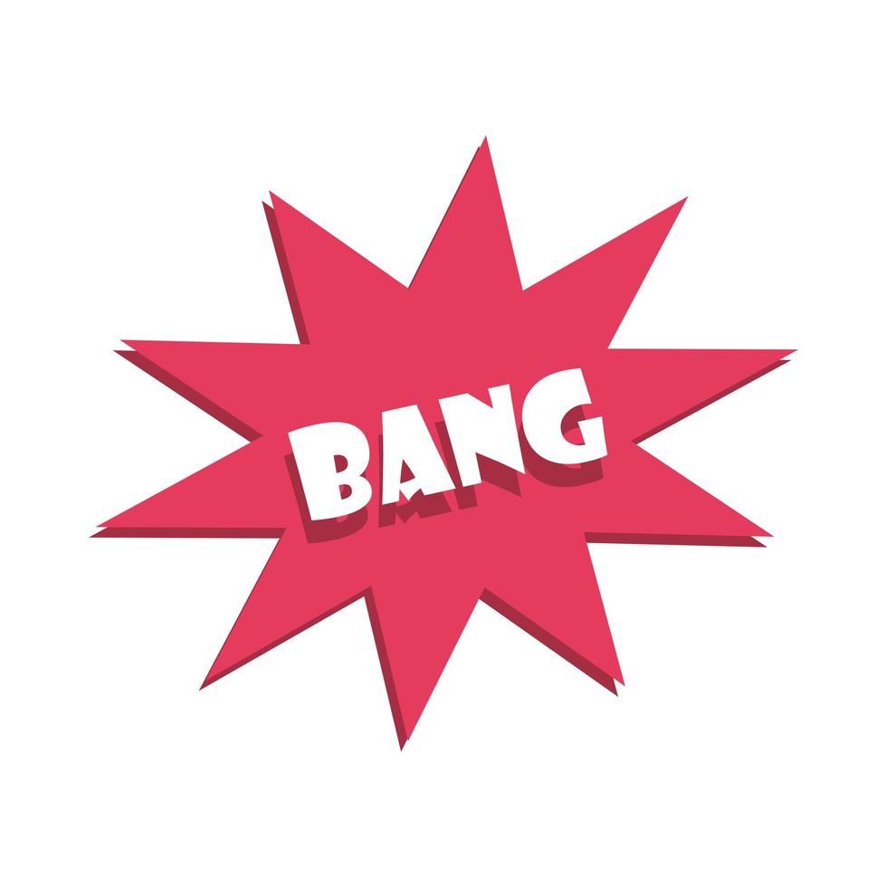 Argot burbujas bang texto cómico sobre fondo blanco diseño de icono plano vector