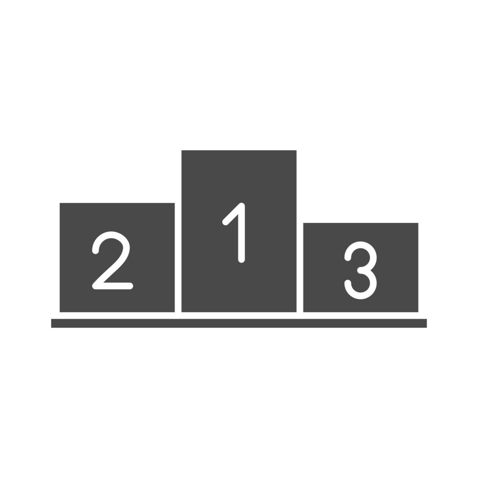 winners podium with numbers competition silhouette icon design vector