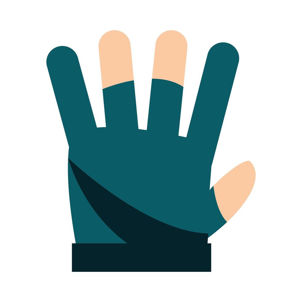 bowling hand with glove accessory game recreational sport flat icon design vector