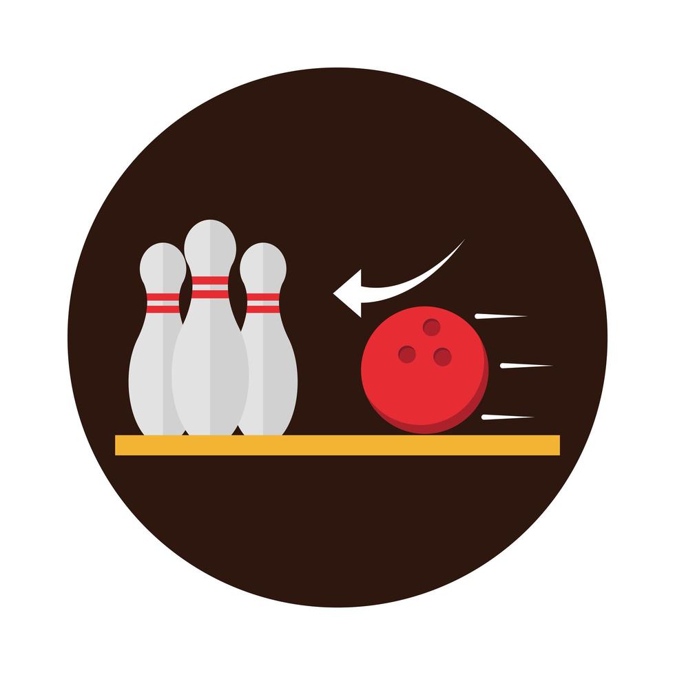 bowling club sport and leisure game block flat icon design vector