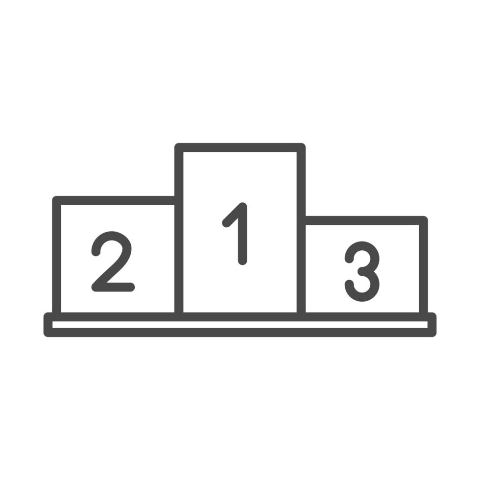 winners podium with numbers competition line icon design vector