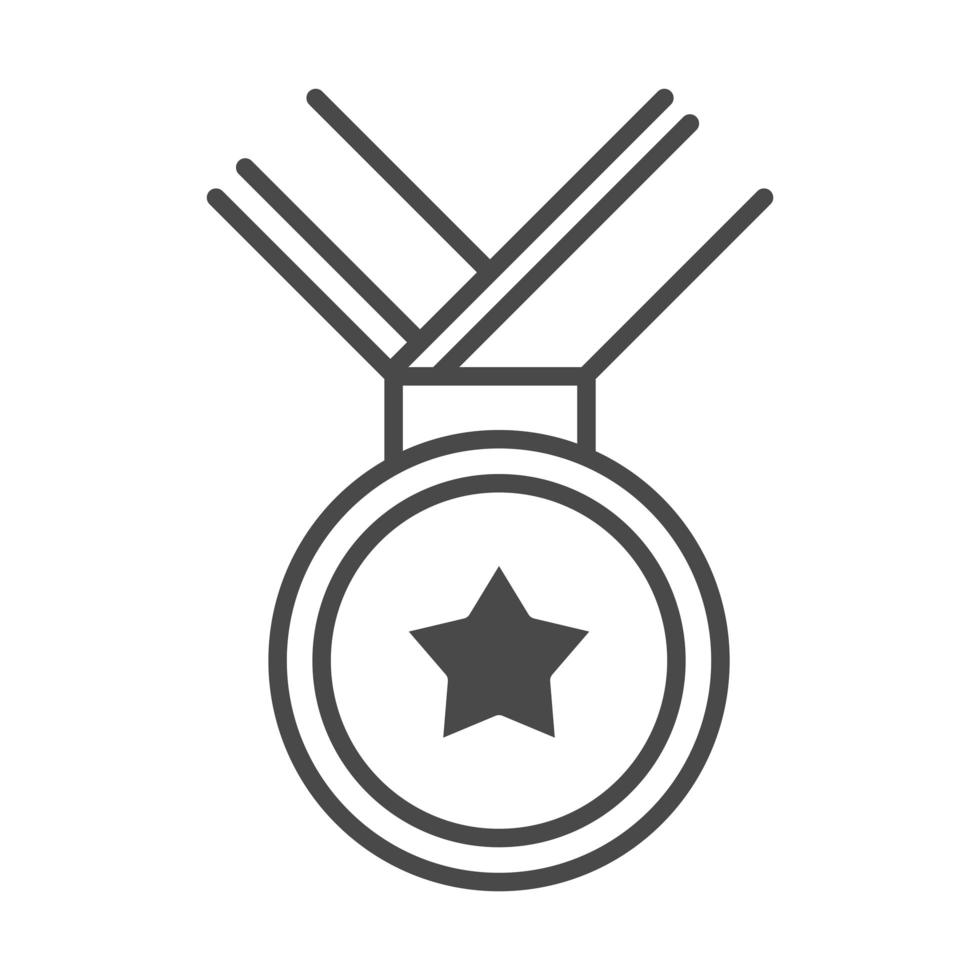 medalla premio éxito emblema línea diseño de icono vector