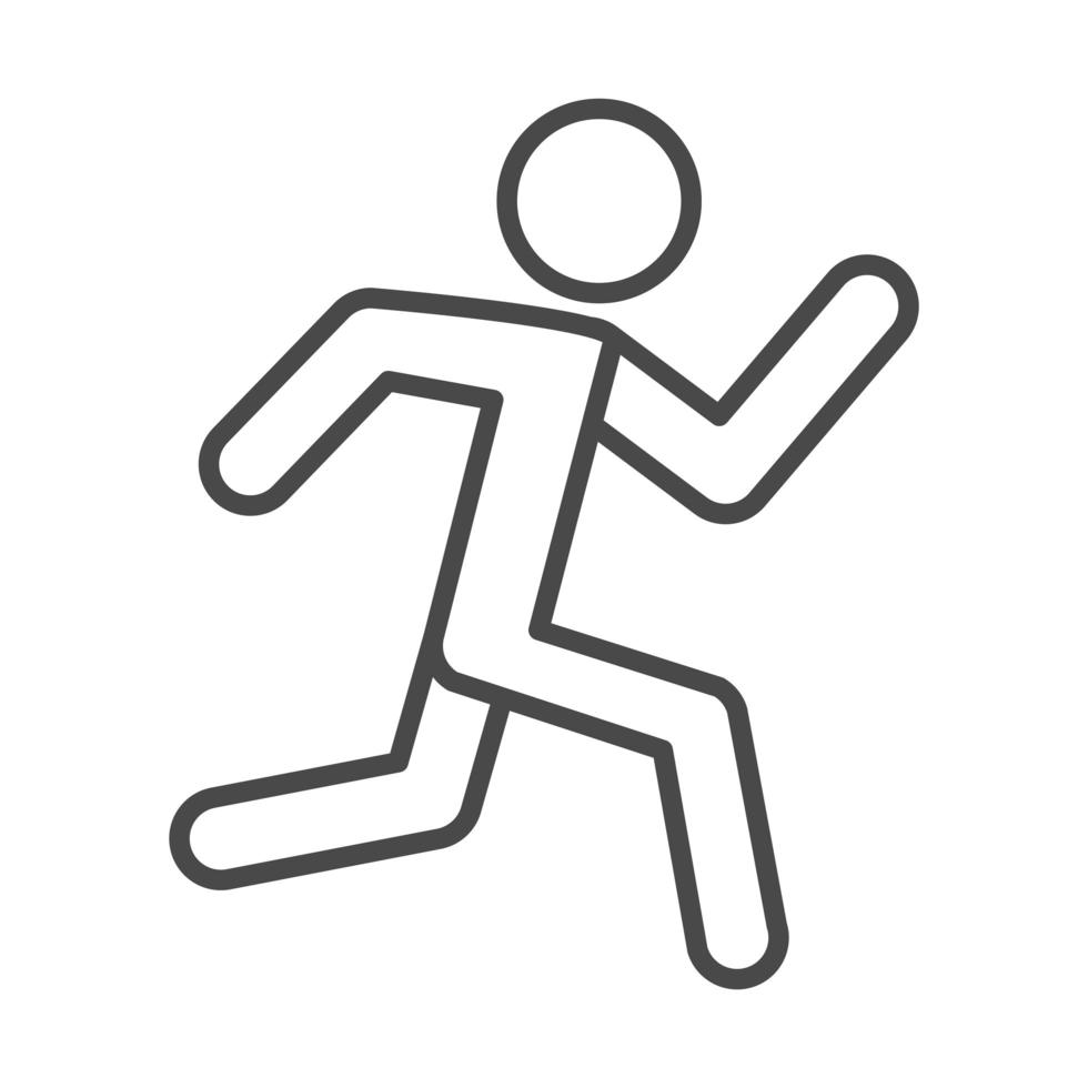 Diseño de icono de línea de carrera deportiva de velocidad de carrera masculina vector