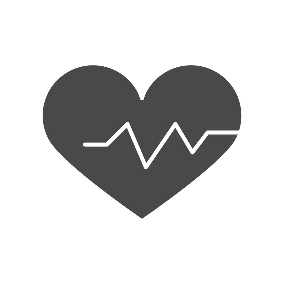 medical healthy heartbeat life silhouette icon design vector