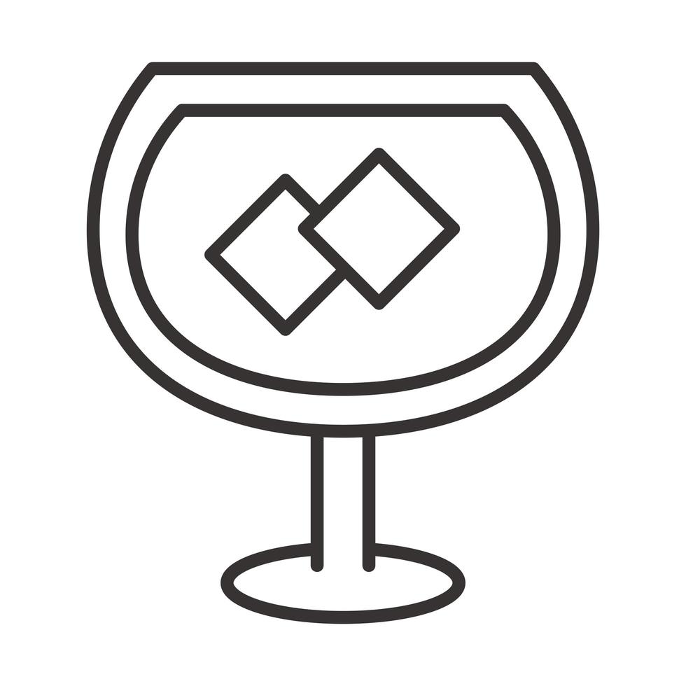 cocktail icon ice cubes drink liquor refreshing alcohol line style design vector