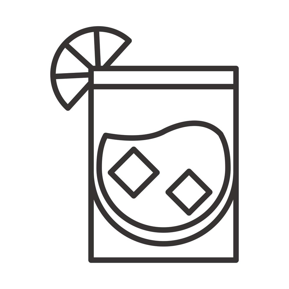 cocktail icon party drink liquor refreshing alcohol line style design vector