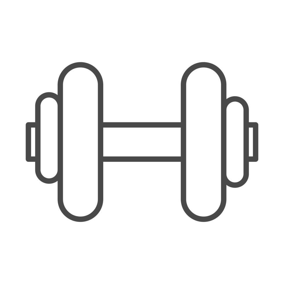 dumbbell sport fitness gym line icon design vector