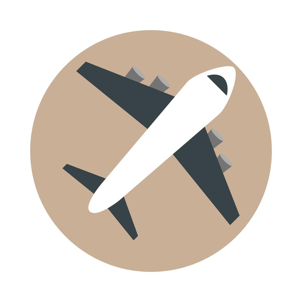 aeropuerto, avión, viaje, transporte, terminal, turismo, o, negocio, bloque, y, plano, estilo, icono vector