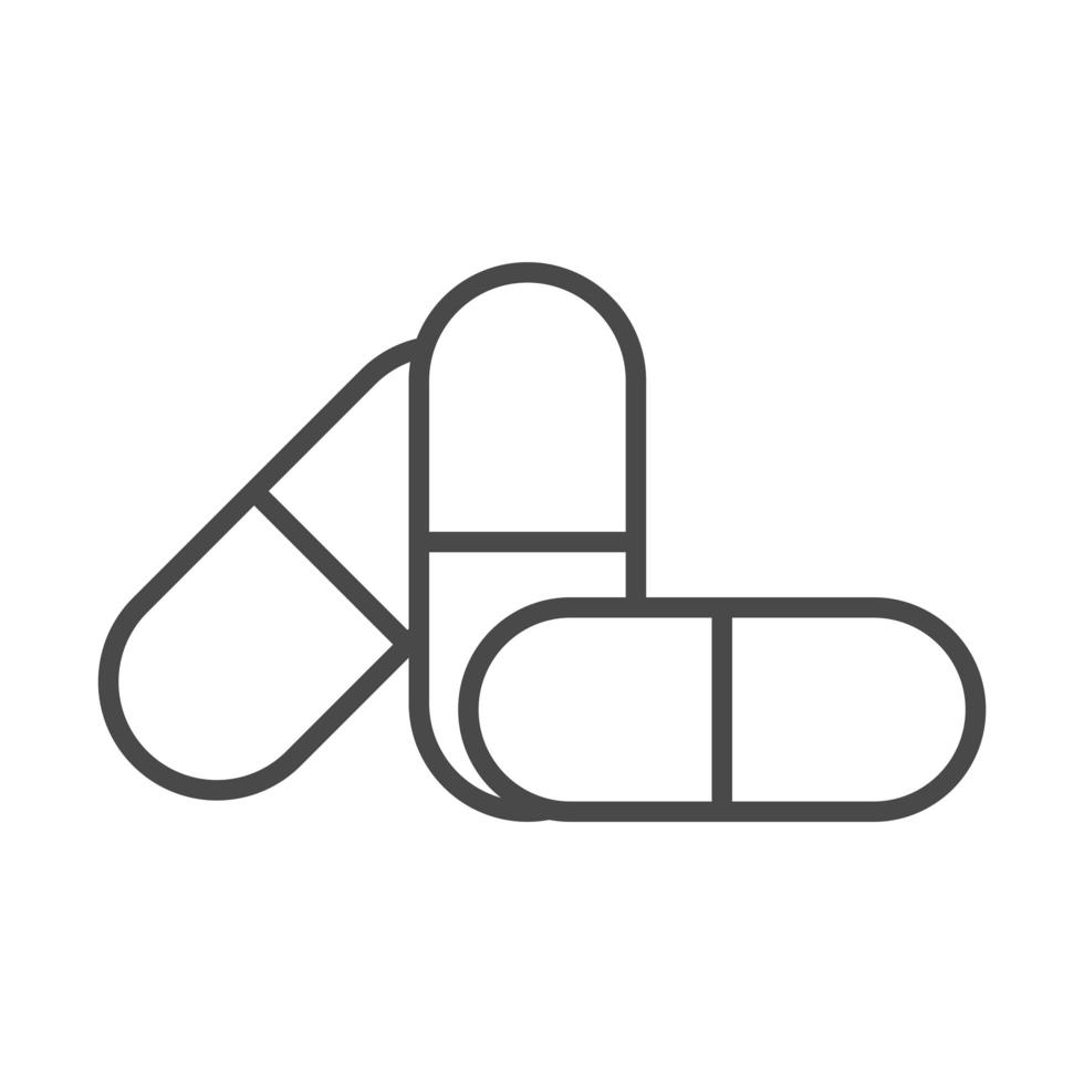 medicine capsules prescription line icon design vector