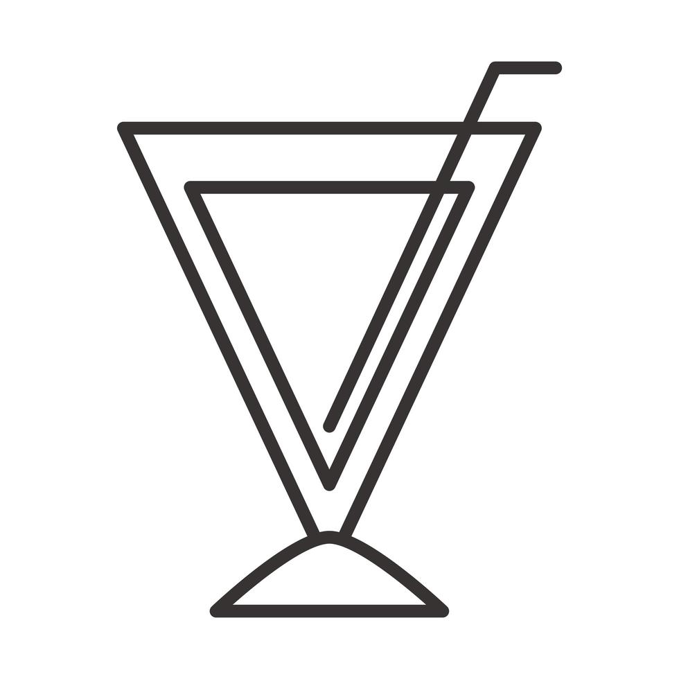 cocktail icon drink liquor refreshing alcohol line style design vector