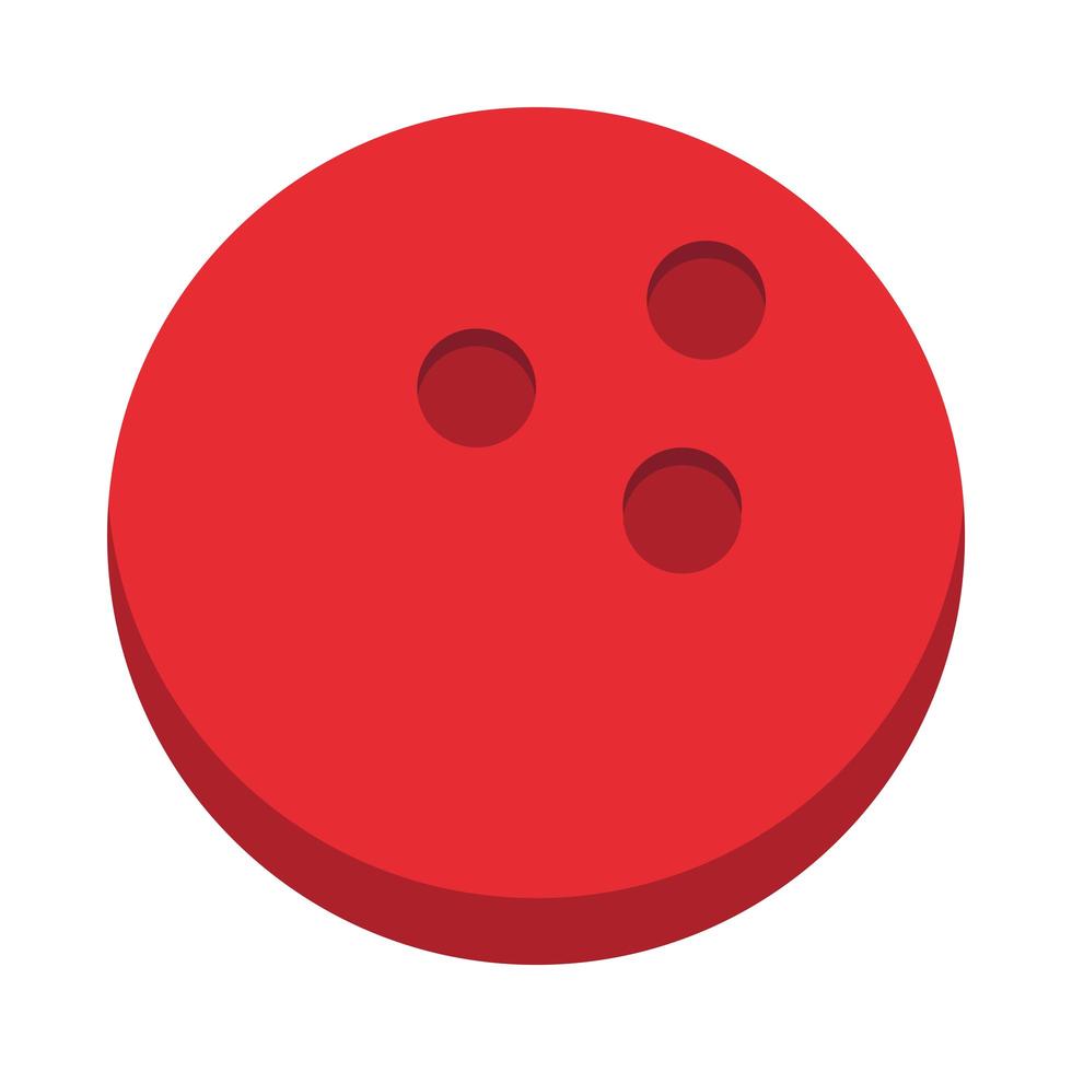 bowling red ball equipment game recreational sport flat icon design vector