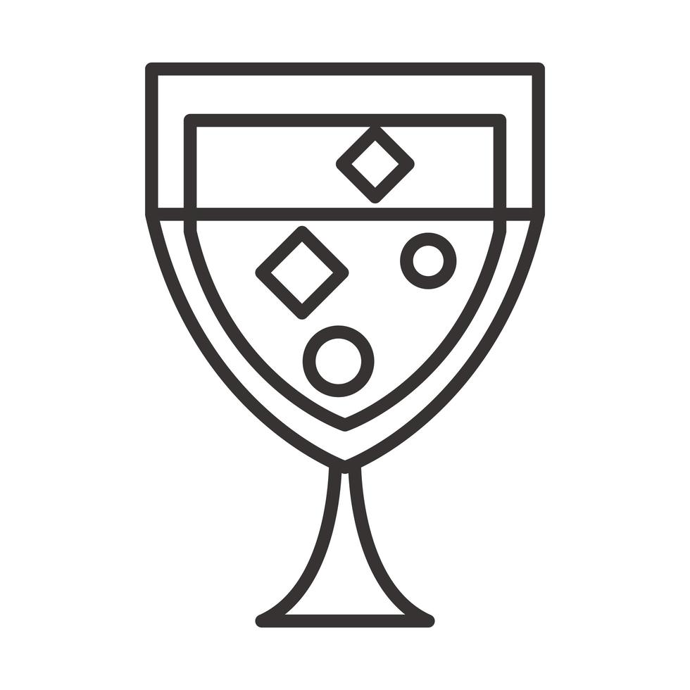 cocktail icon drink liquor alcohol special event celebration line style design vector