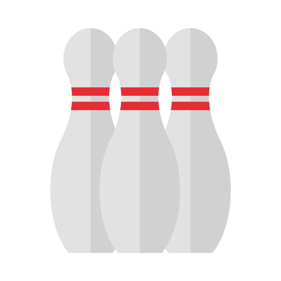 bowling skittles with red stripes game recreational sport flat icon design vector