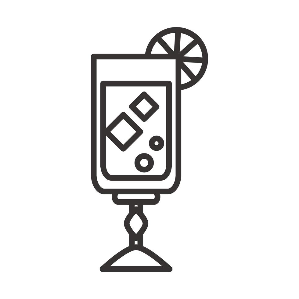 cocktail alcoholic beverage icon drink liquor line style design vector