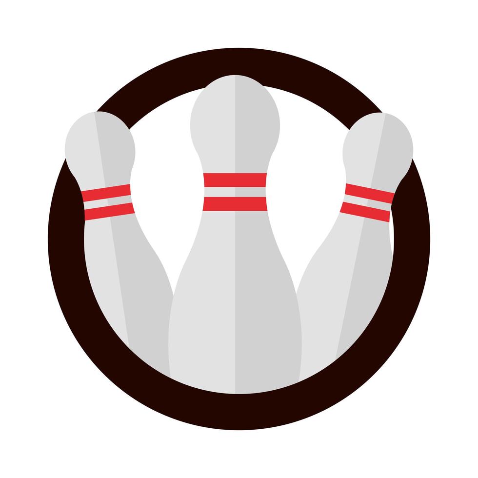 bowling skittles black circle game recreational sport flat icon design vector
