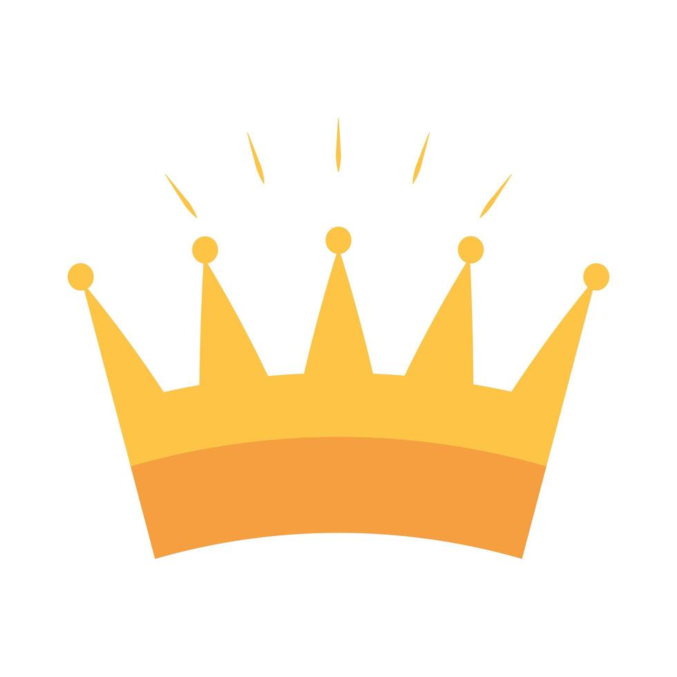 gold crown monarchy royalty flat icon design vector