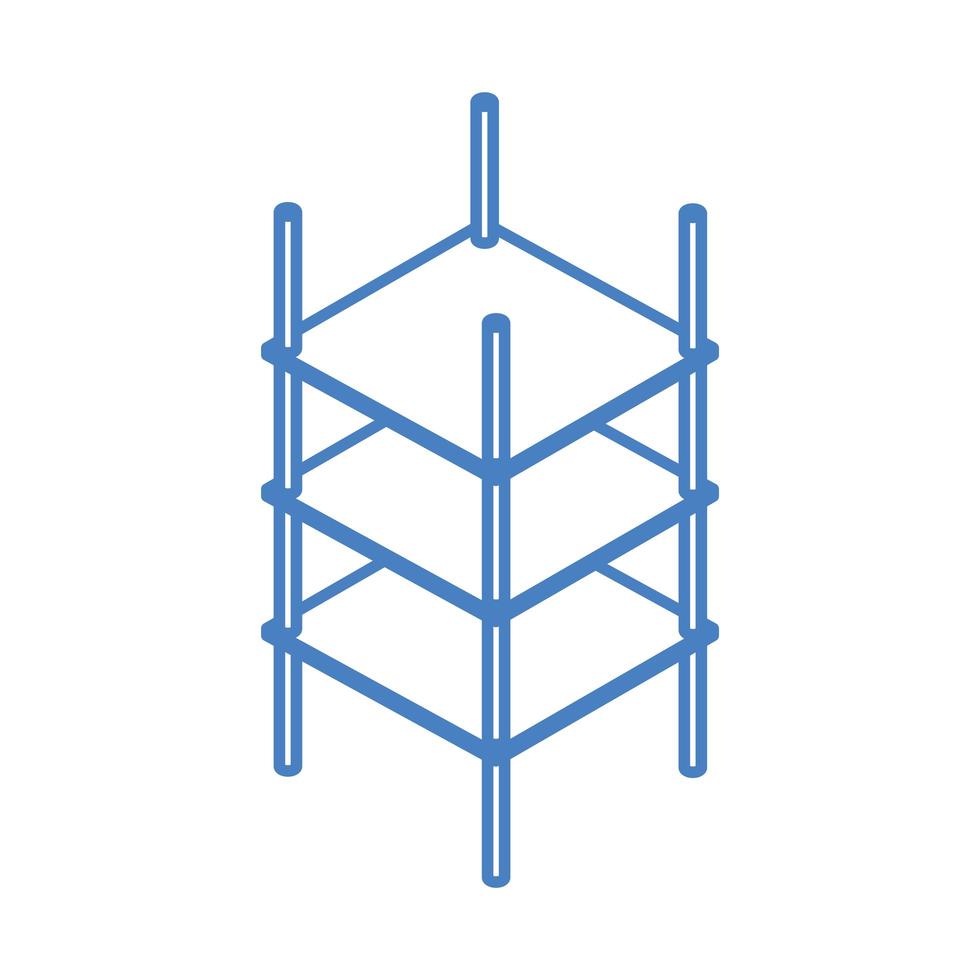 isometric repair construction empty shelves storage work equipment linear style icon design vector