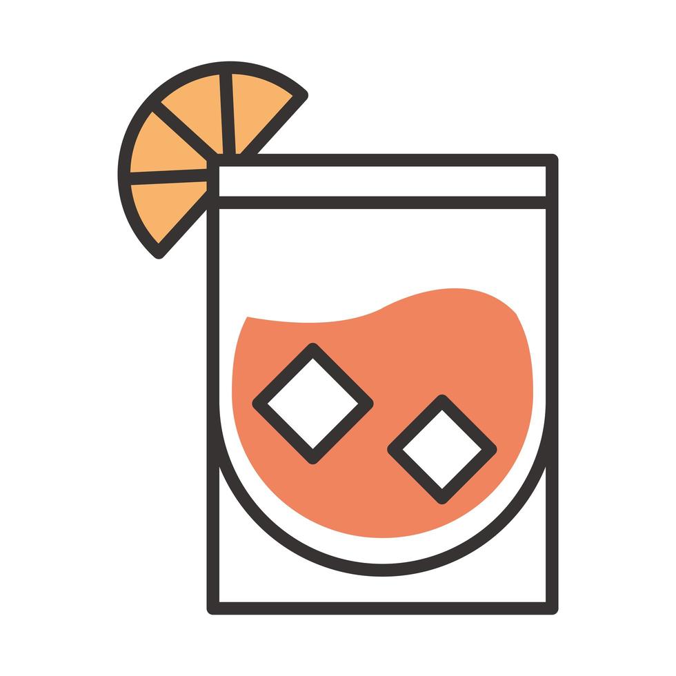 cocktail icon party drink liquor refreshing alcohol line and fill design vector