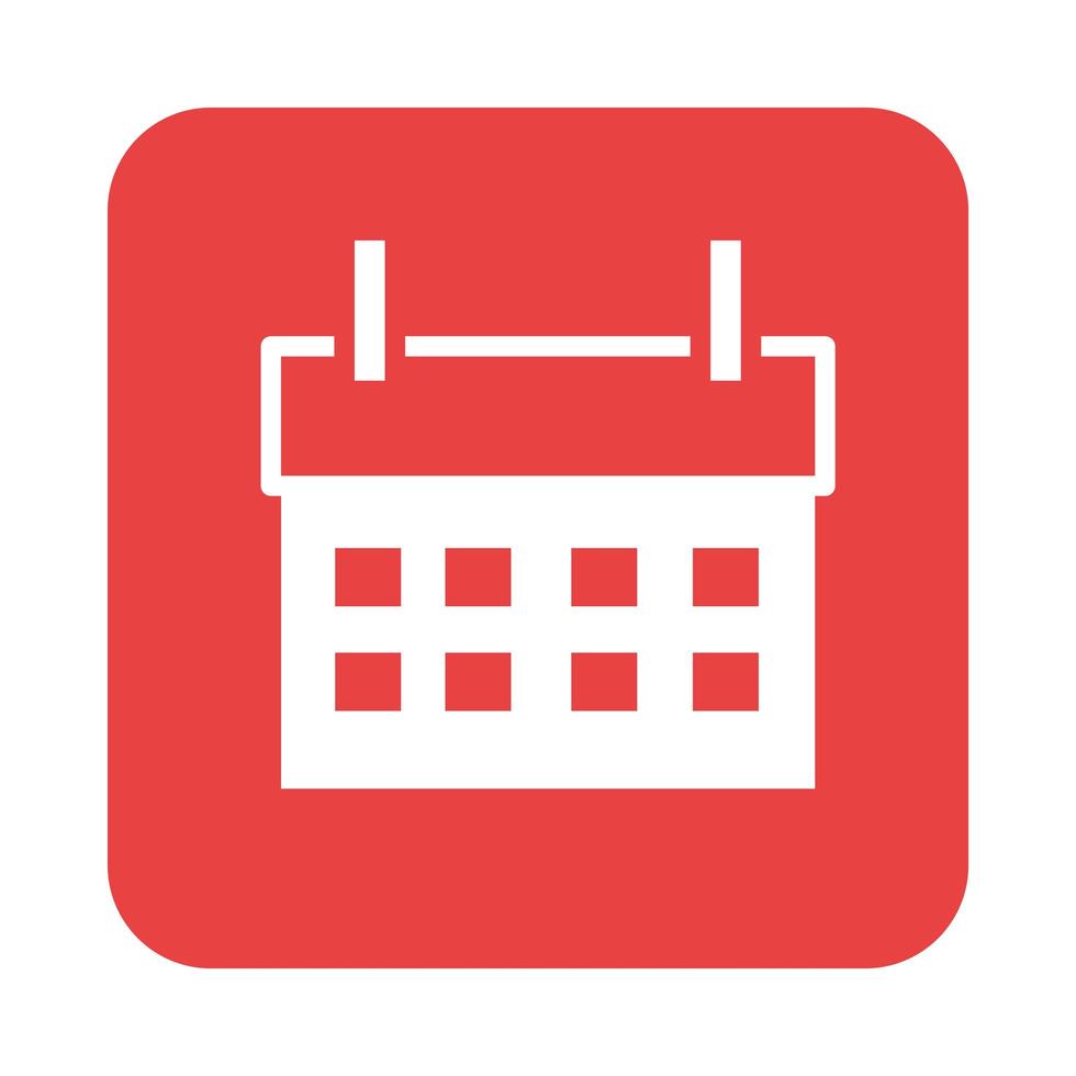 aplicación móvil recordatorio de calendario menú de botones web icono de estilo plano digital vector