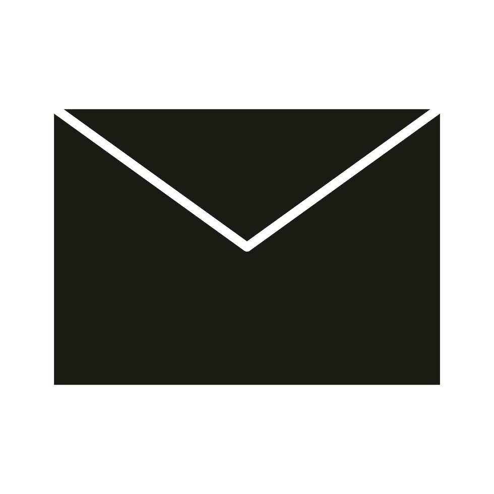mobile application email message web button menu digital silhouette style icon vector