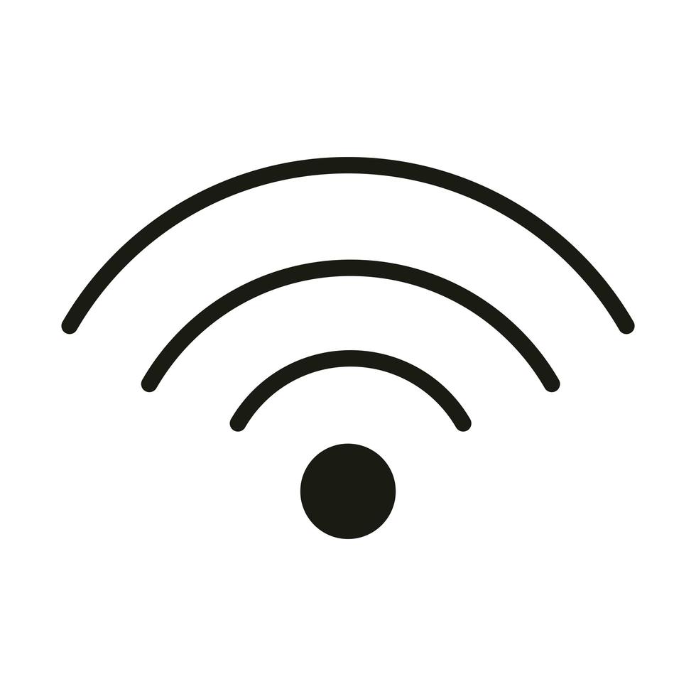 aplicación móvil internet wifi conexión web botón menú icono de estilo de silueta digital vector