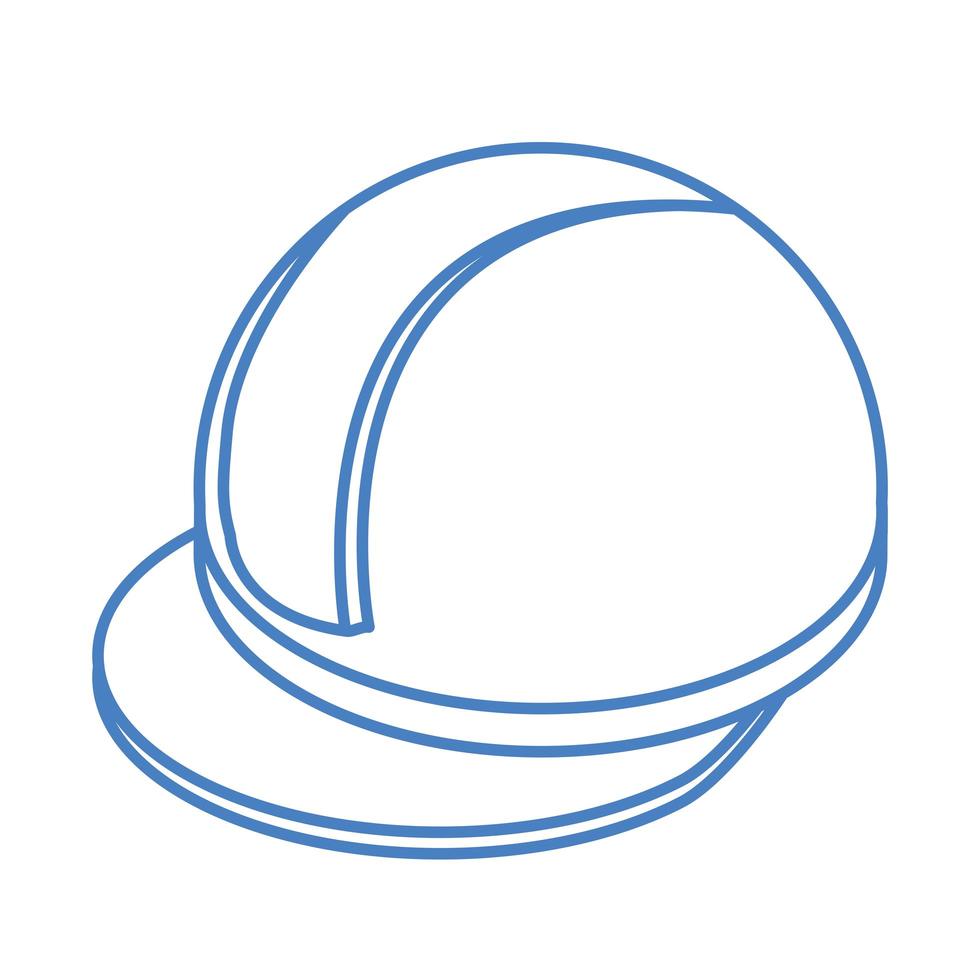 isometric repair construction helmet work tool and equipment linear style icon design vector