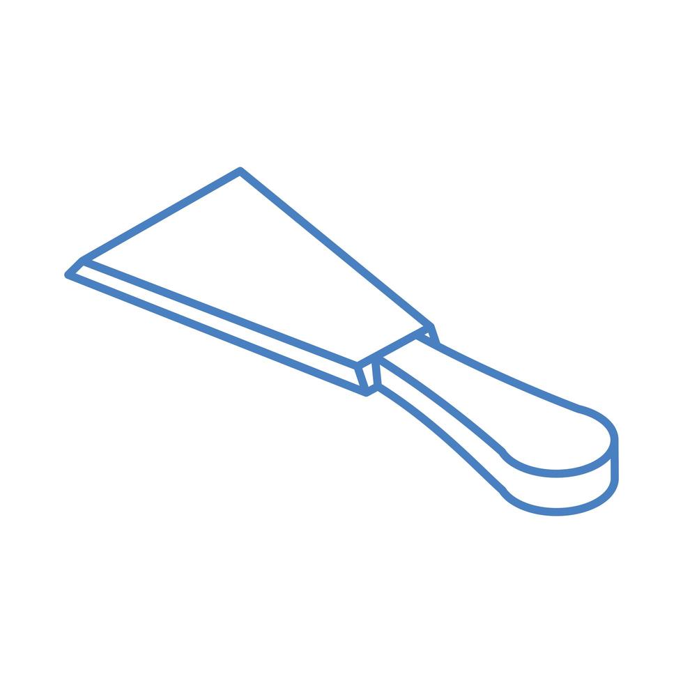 isometric repair construction spatula work tool and equipment linear style icon design vector