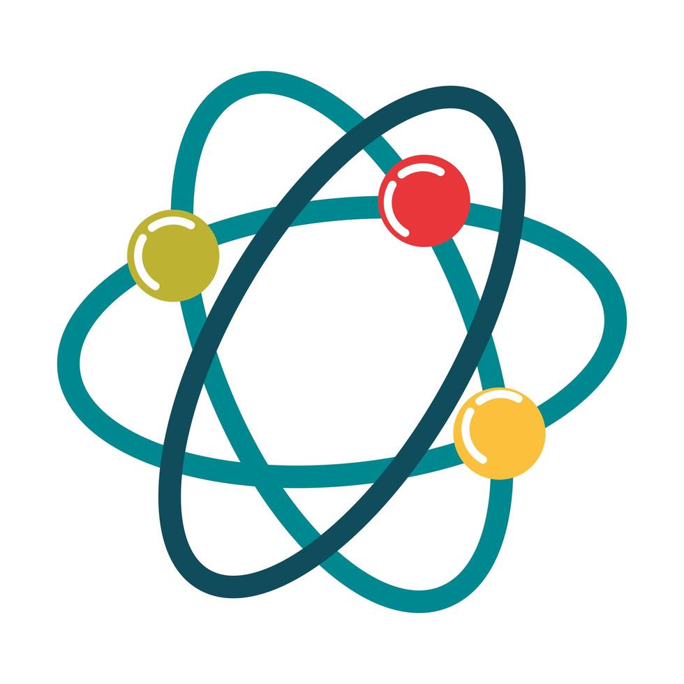 science atom molecule biology flat style icon vector