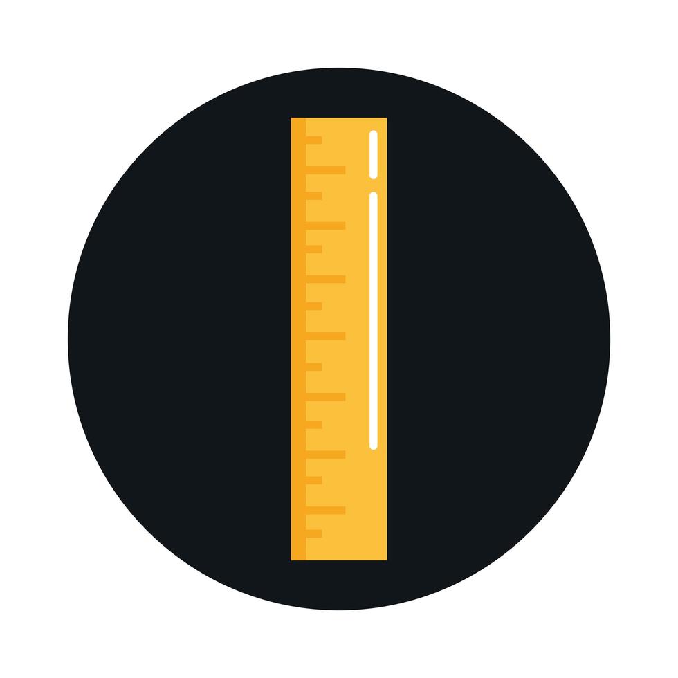 school education supply ruler measuring element block and flat style icon vector
