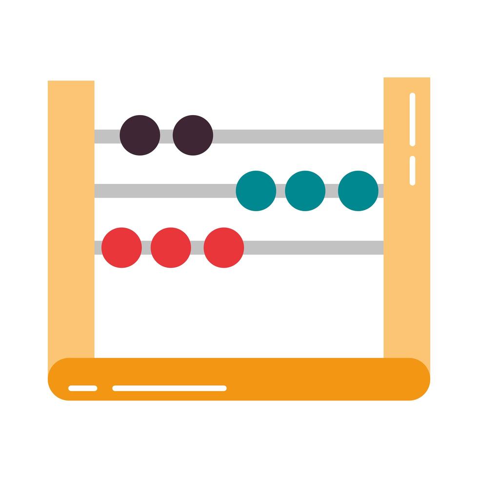 school education supply abacus arithmetic flat style icon vector