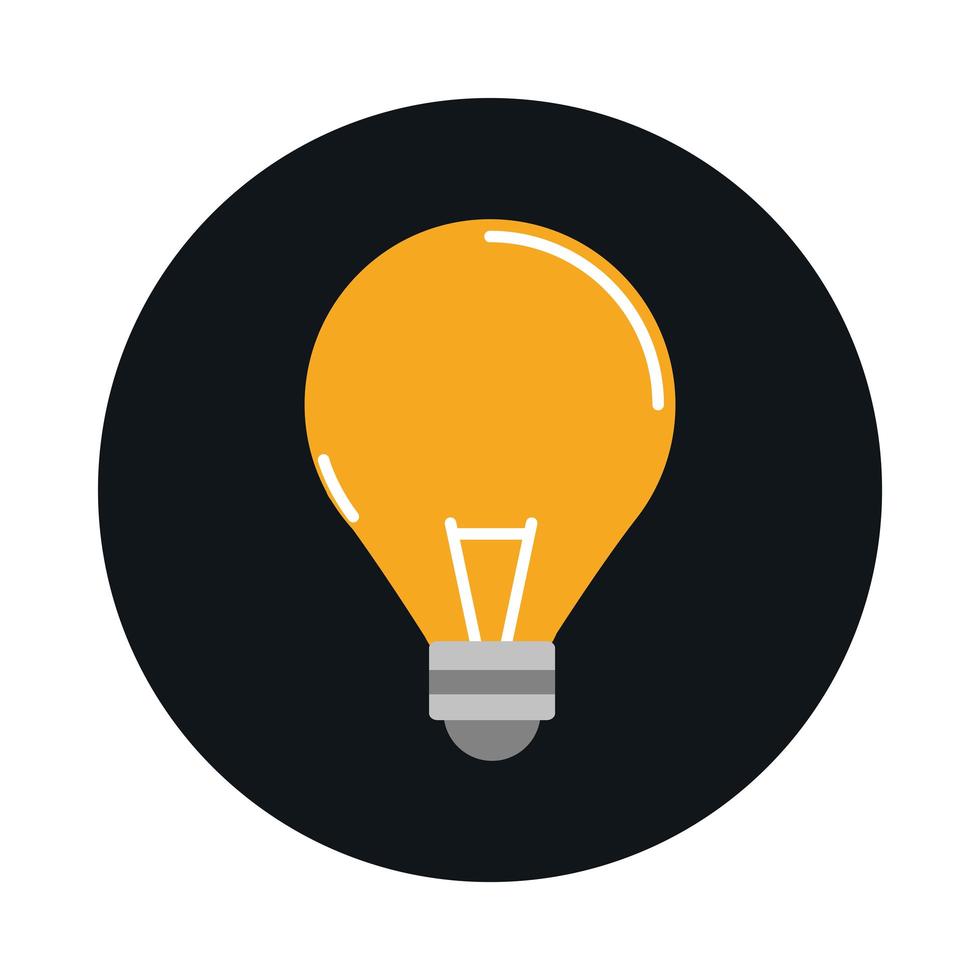 light bulb electricity power block and flat style icon vector