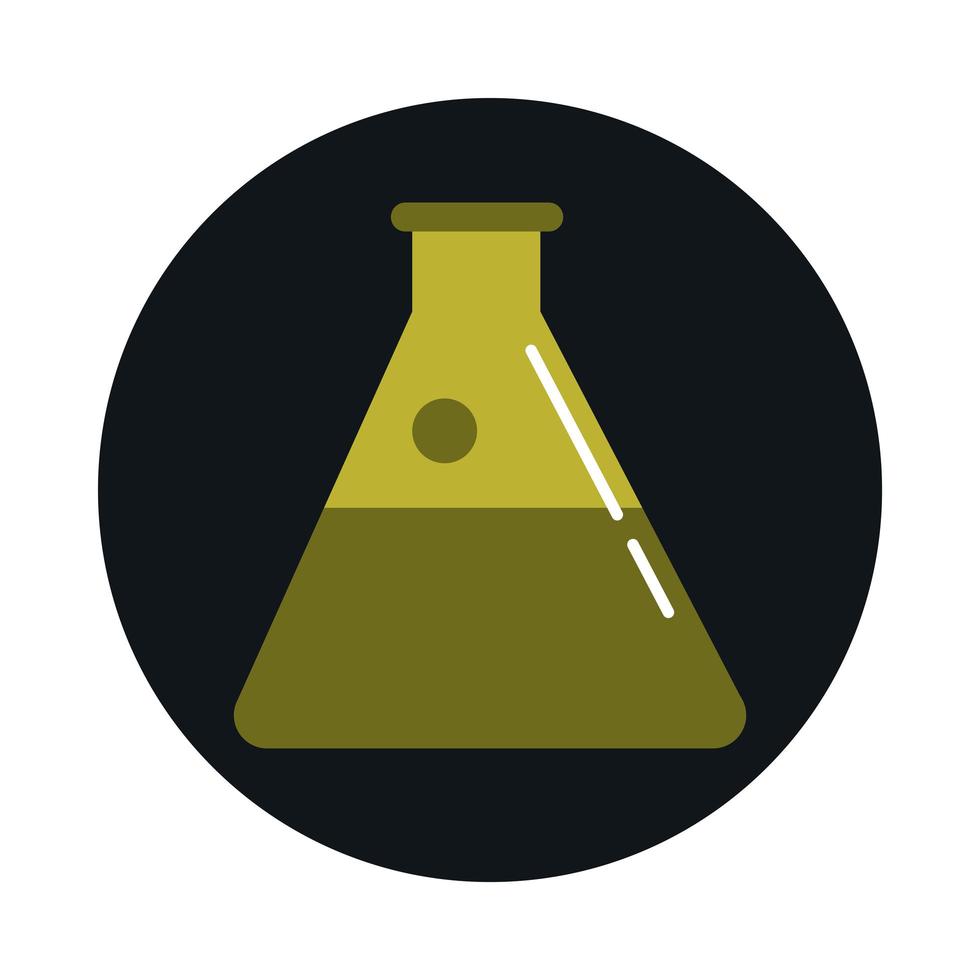 school education supply test tube laboratory block and flat style icon vector