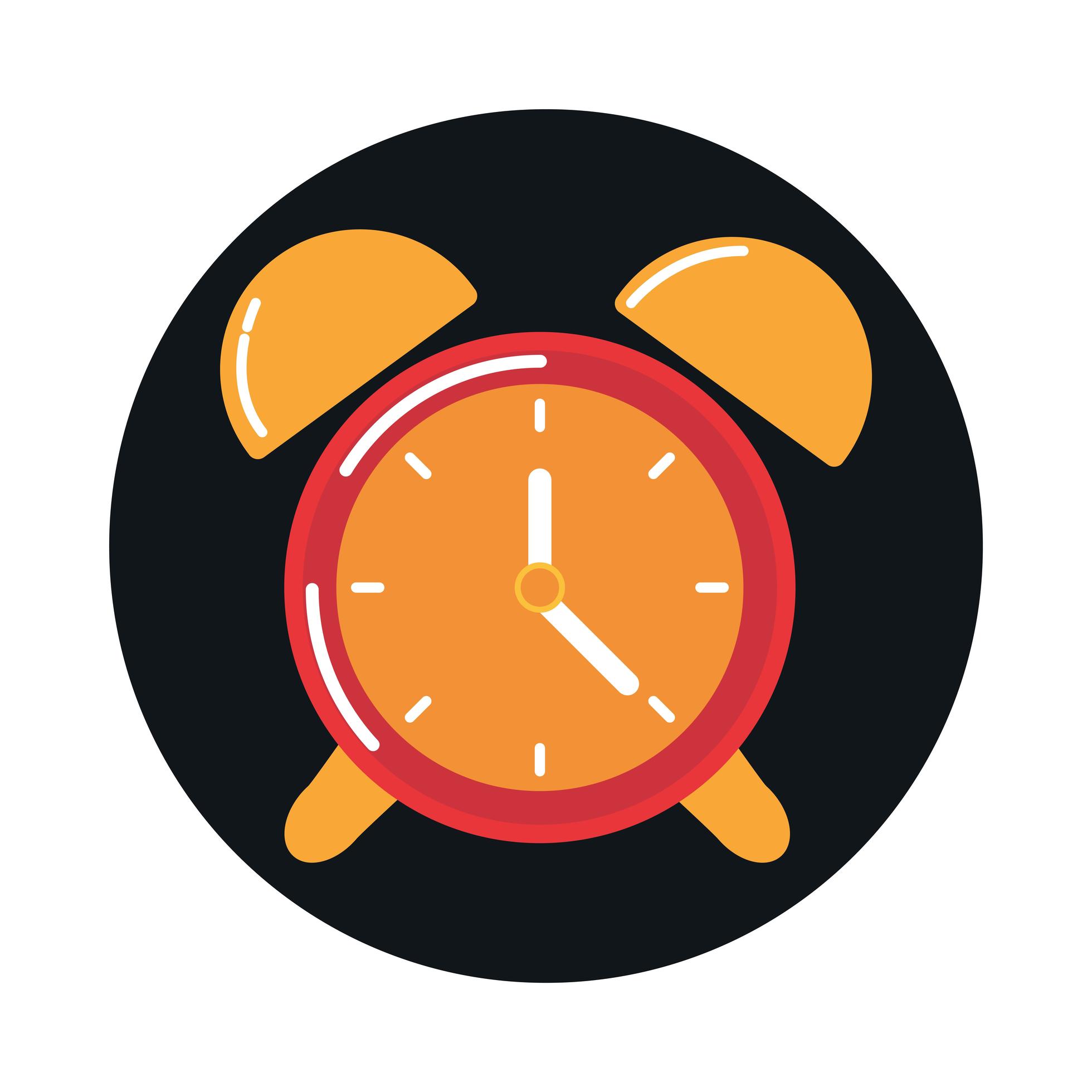 alarm clock time reminder block and flat style icon 2608431 Vector Art