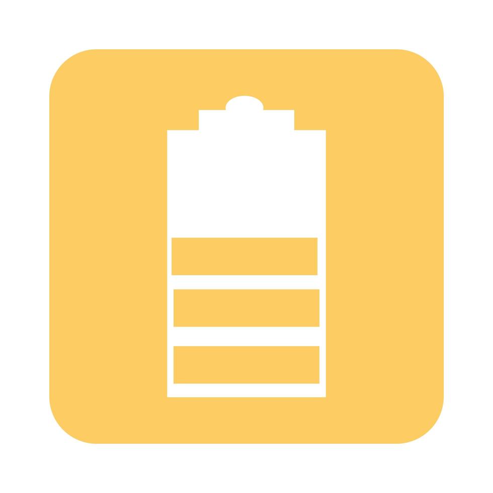 mobile application battery low charged web button menu digital flat style icon vector