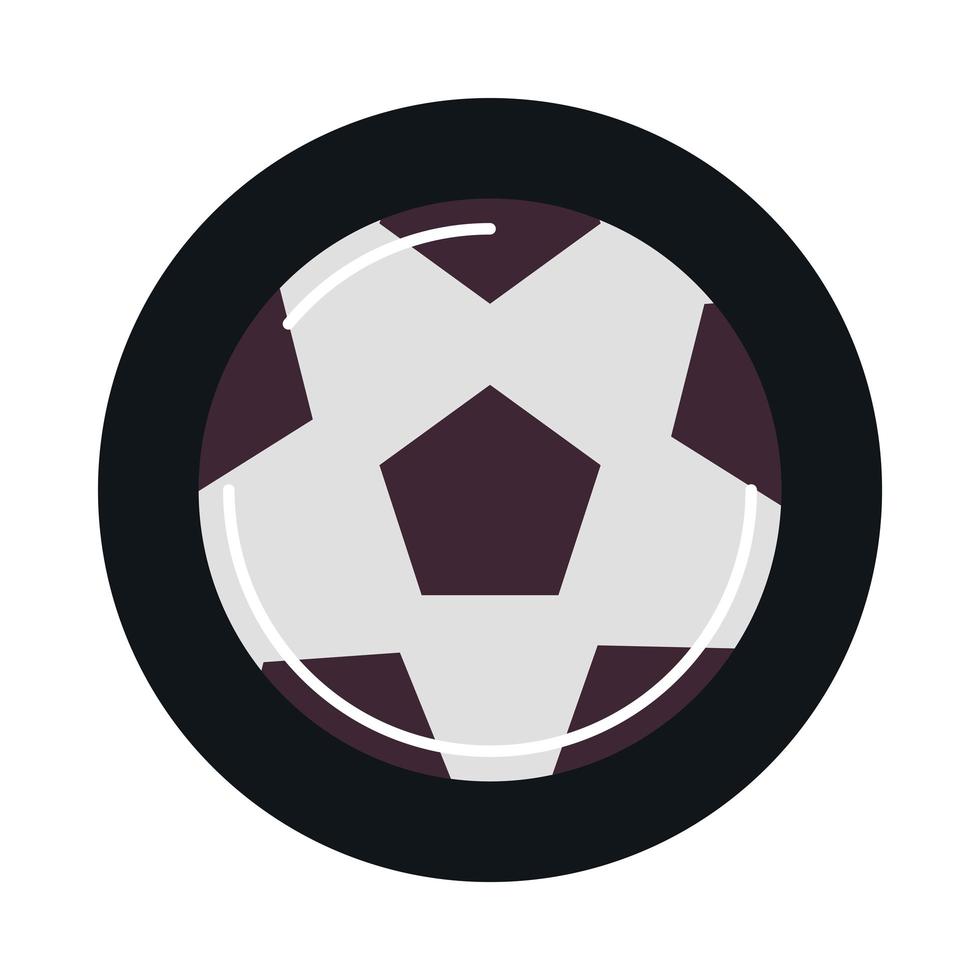 bloque de equipo de balón de fútbol deportivo e icono de estilo plano vector