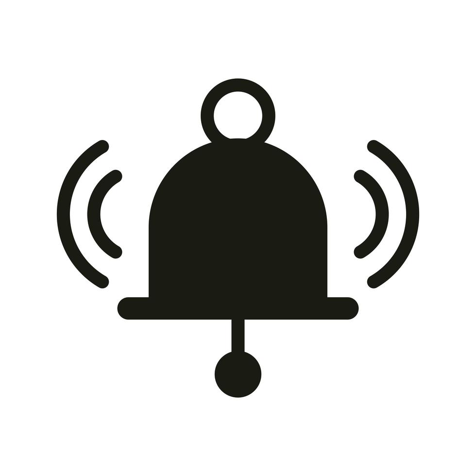 aplicación móvil notificación de campana menú de botones web icono de estilo de silueta digital vector