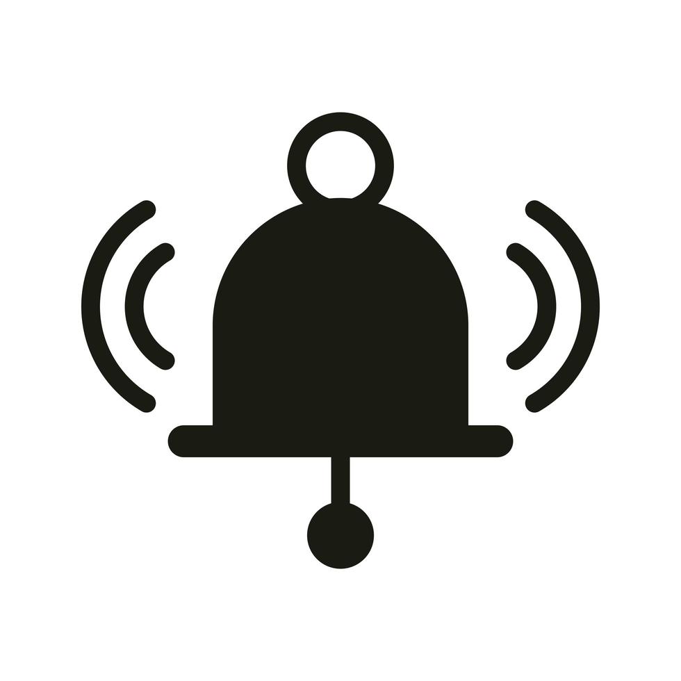 mobile application bell notification web button menu digital silhouette style icon vector