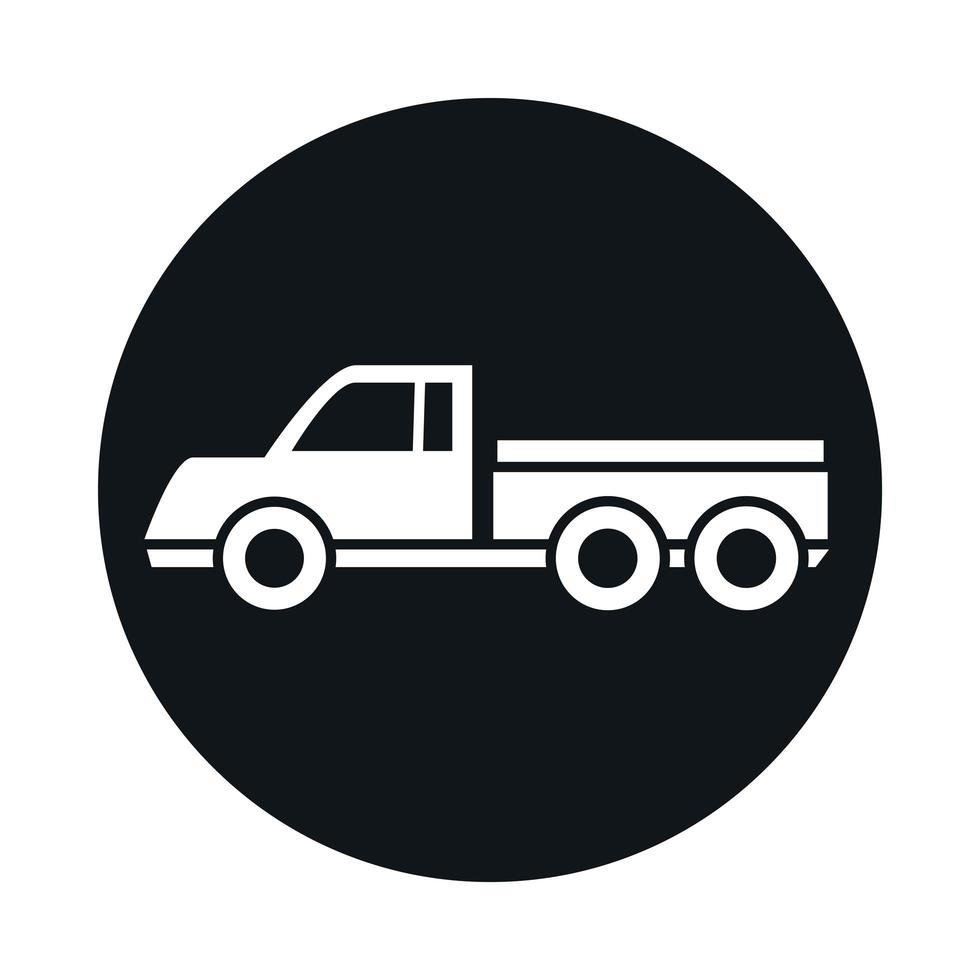 car delivery pick up model transport vehicle block and flat style icon design vector