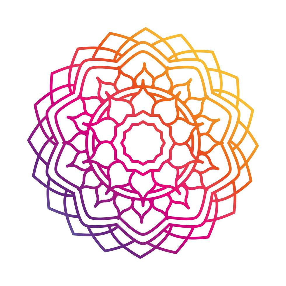 icono de estilo degradado decorativo vintage mandala floral vector