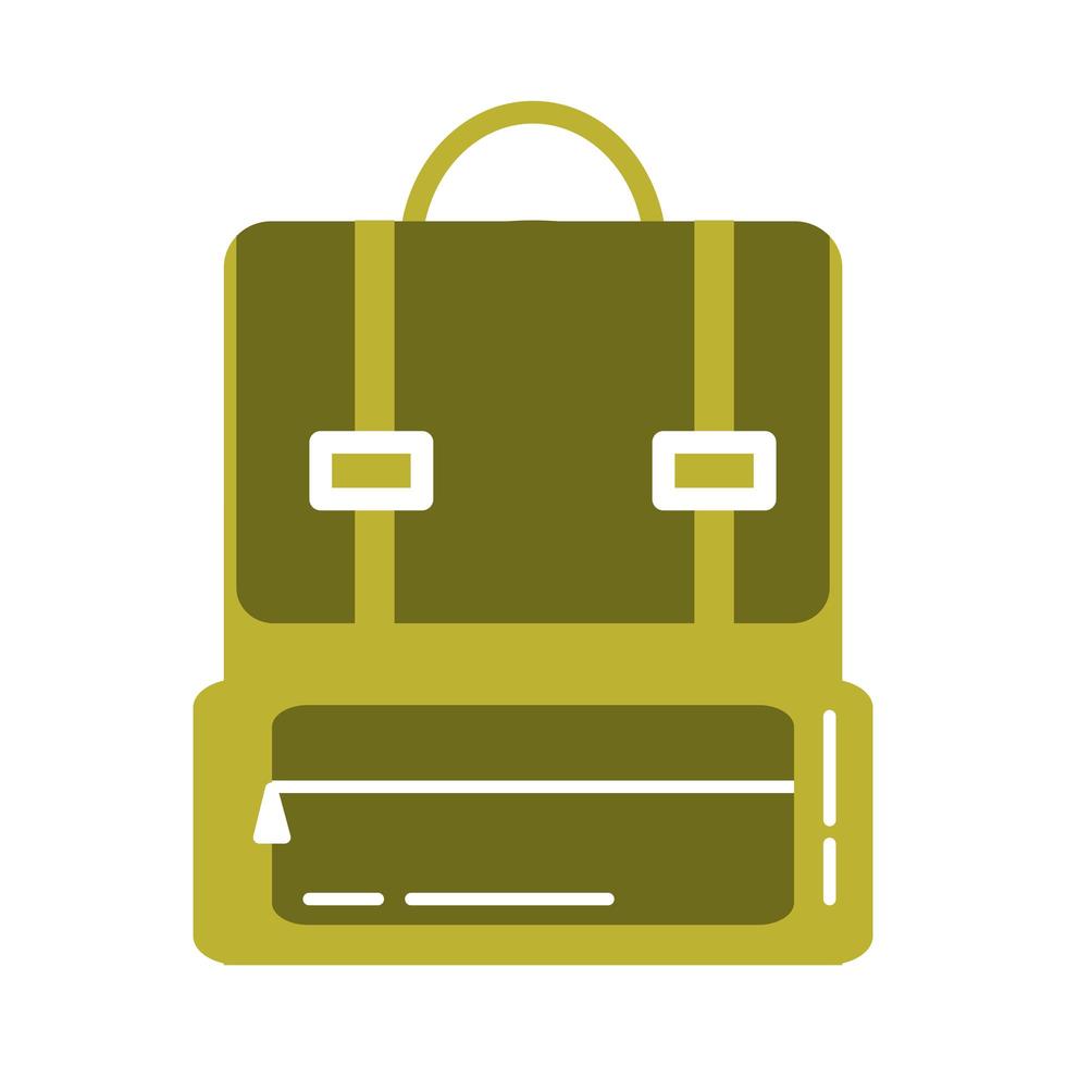 material de educación escolar mochila accessoy icono de estilo plano vector