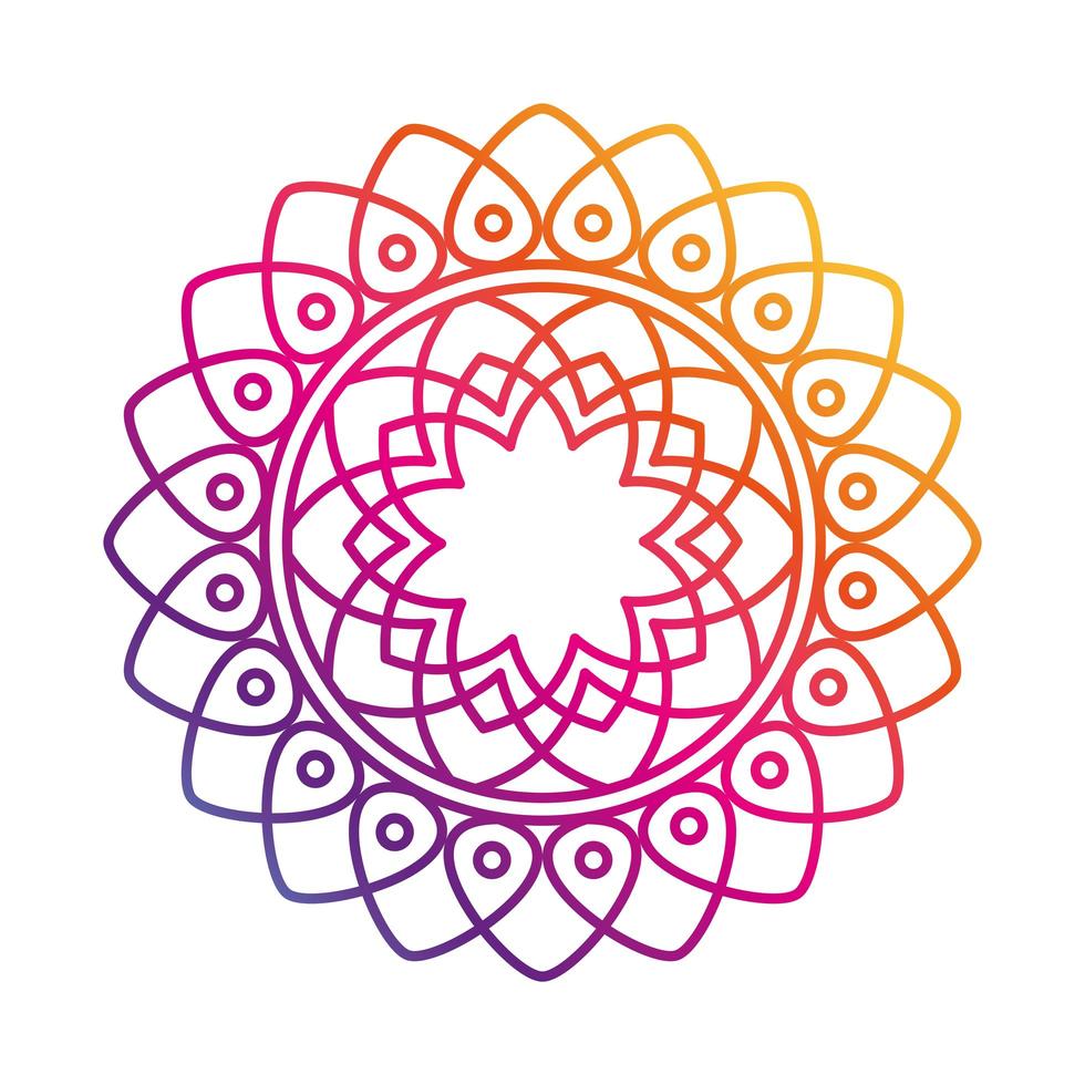 icono de estilo degradado decorativo vintage mandala floral vector